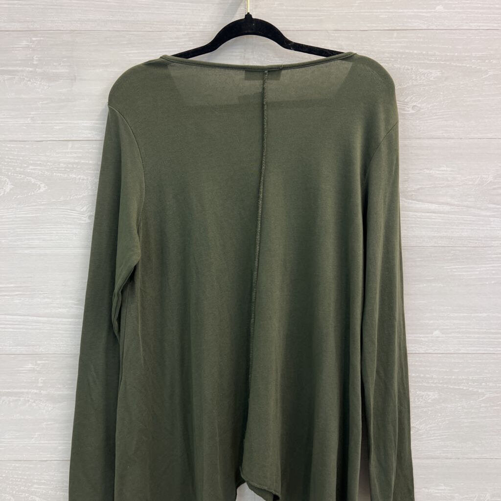 Saga Green Long Sleeve V Neck Top Medium