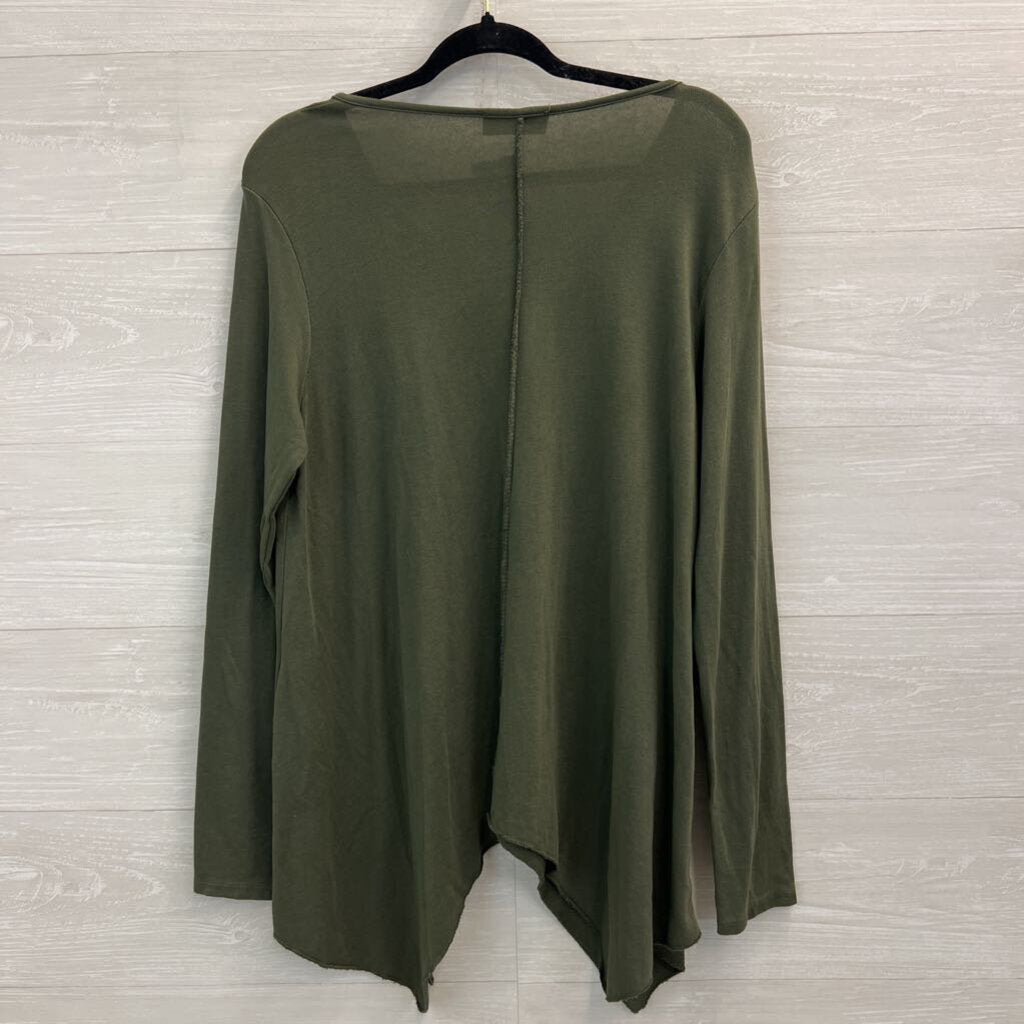 Saga Green Long Sleeve V Neck Top Medium