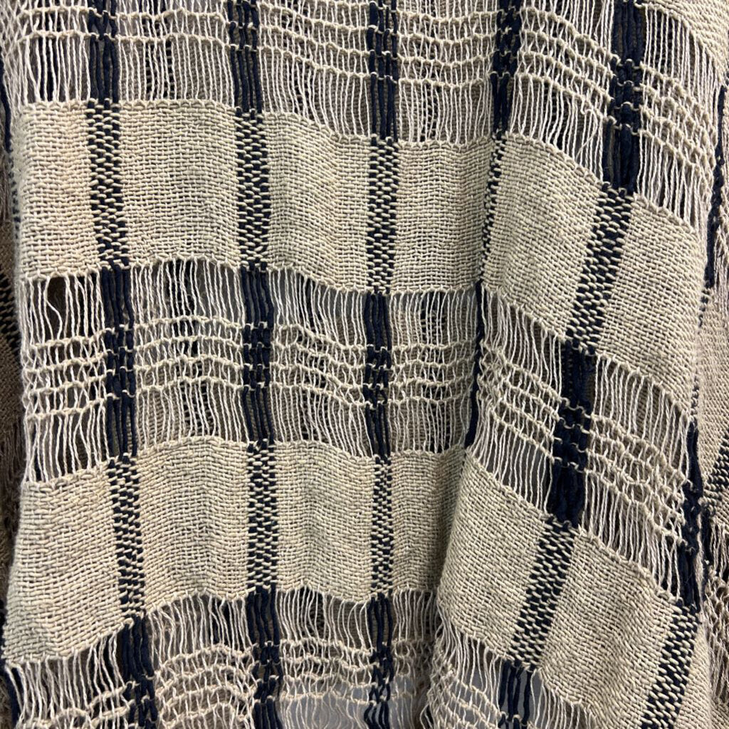 Paper Lace Brown/ Black Striped Open Knit Slouchy Top One Size