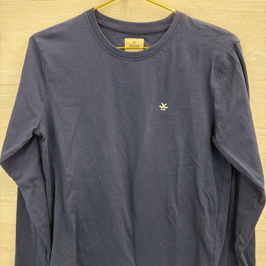 WROGN Navy/ White Long Sleeve Graphic Tee Medium