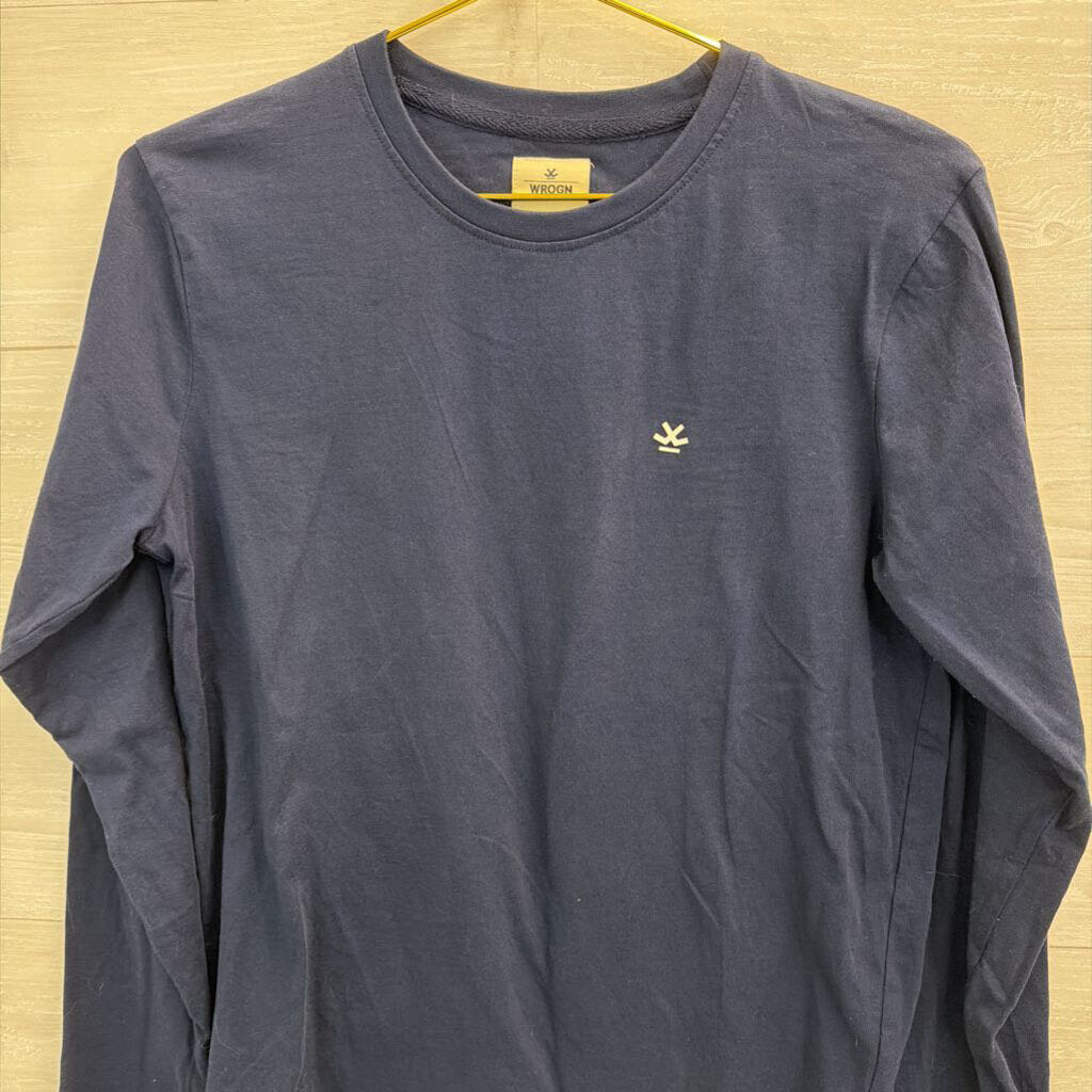 WROGN Navy/ White Long Sleeve Graphic Tee Medium