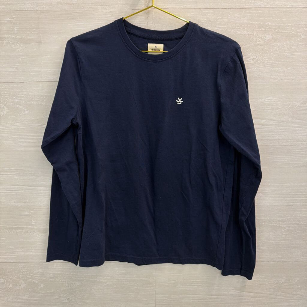 WROGN Navy/ White Long Sleeve Graphic Tee Medium