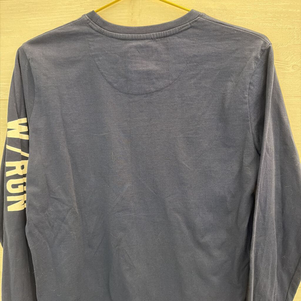 WROGN Navy/ White Long Sleeve Graphic Tee Medium