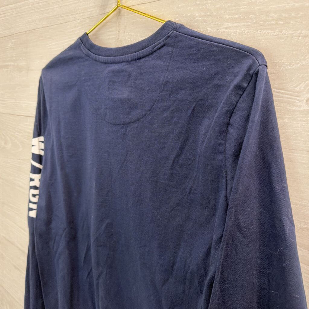WROGN Navy/ White Long Sleeve Graphic Tee Medium