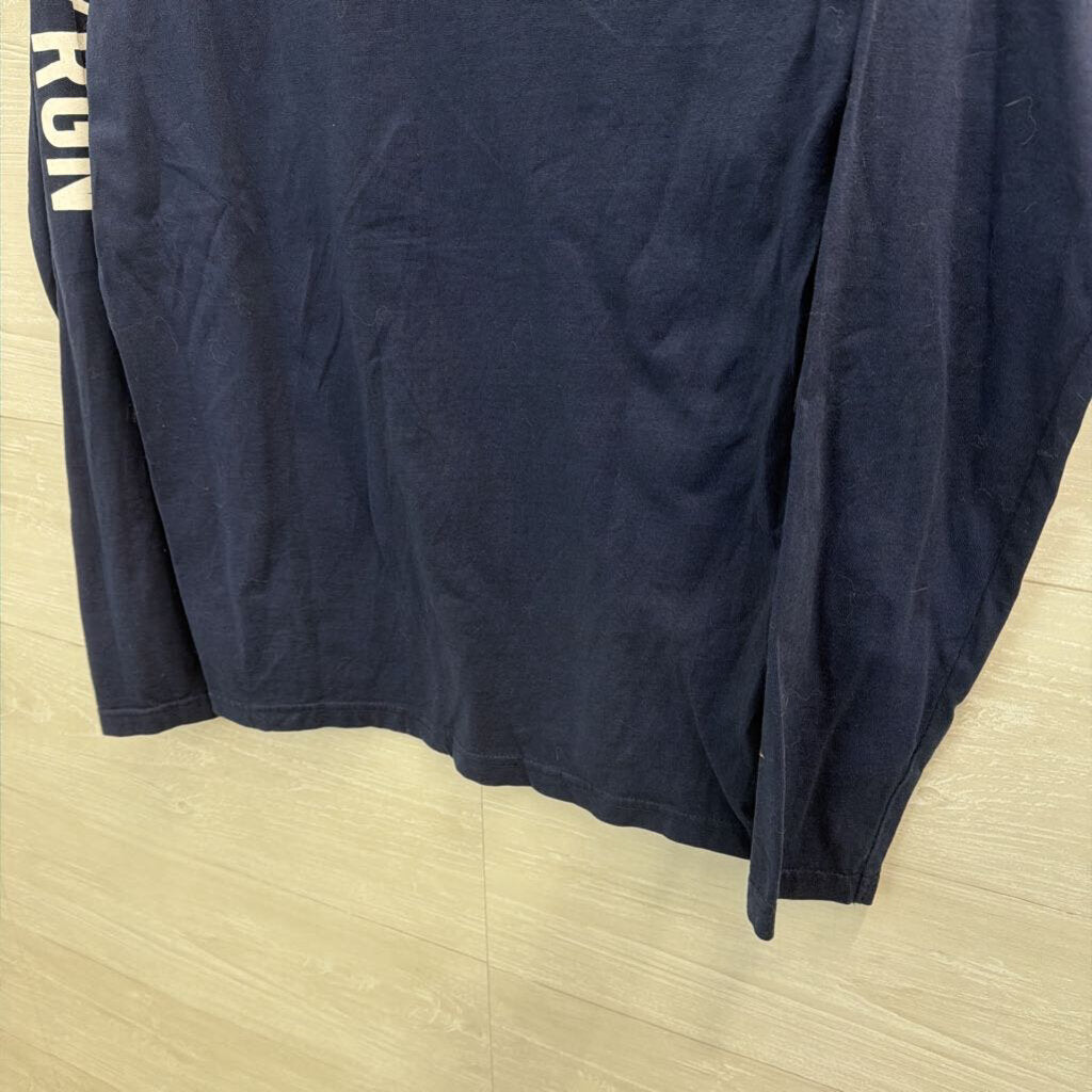 WROGN Navy/ White Long Sleeve Graphic Tee Medium