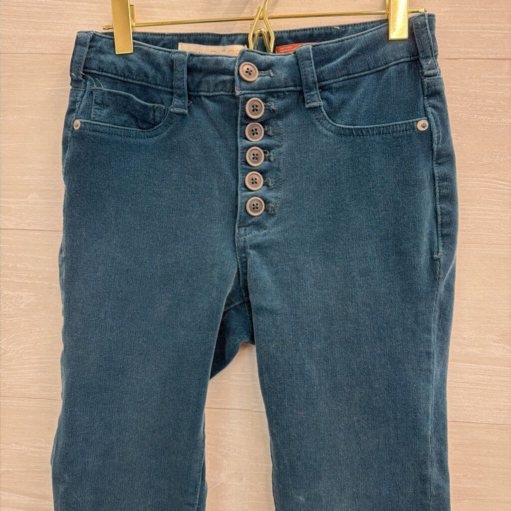Pilcro Teal Corduroy High Rise Skinny Pants 26