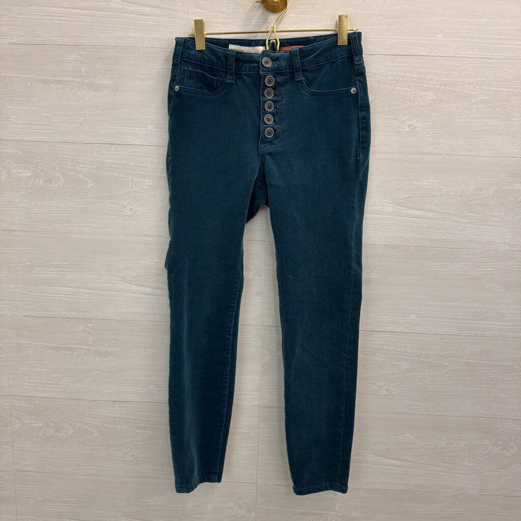 Pilcro Teal Corduroy High Rise Skinny Pants 26