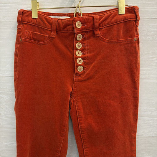 Pilcro Orange Corduroy High Rise Skinny Pants 26