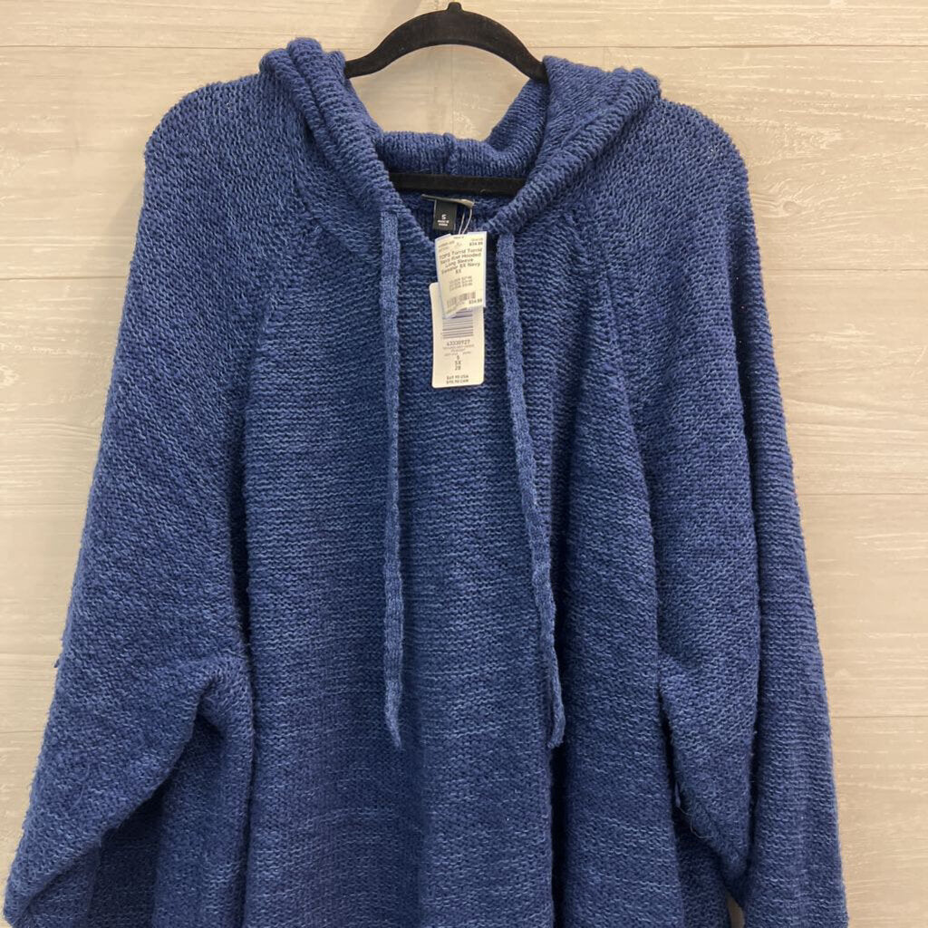Torrid Navy Knit Hooded Long Sleeve Sweater 5X
