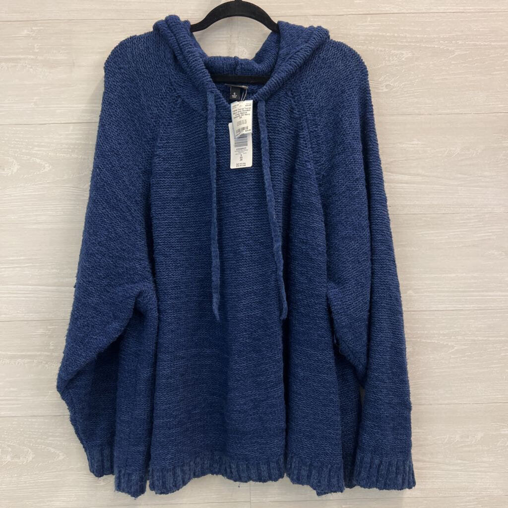Torrid Navy Knit Hooded Long Sleeve Sweater 5X