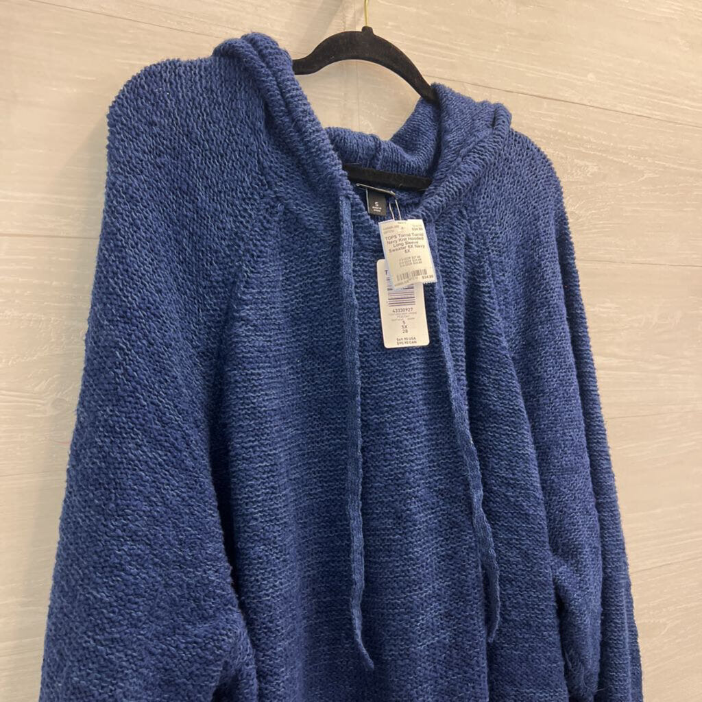 Torrid Navy Knit Hooded Long Sleeve Sweater 5X