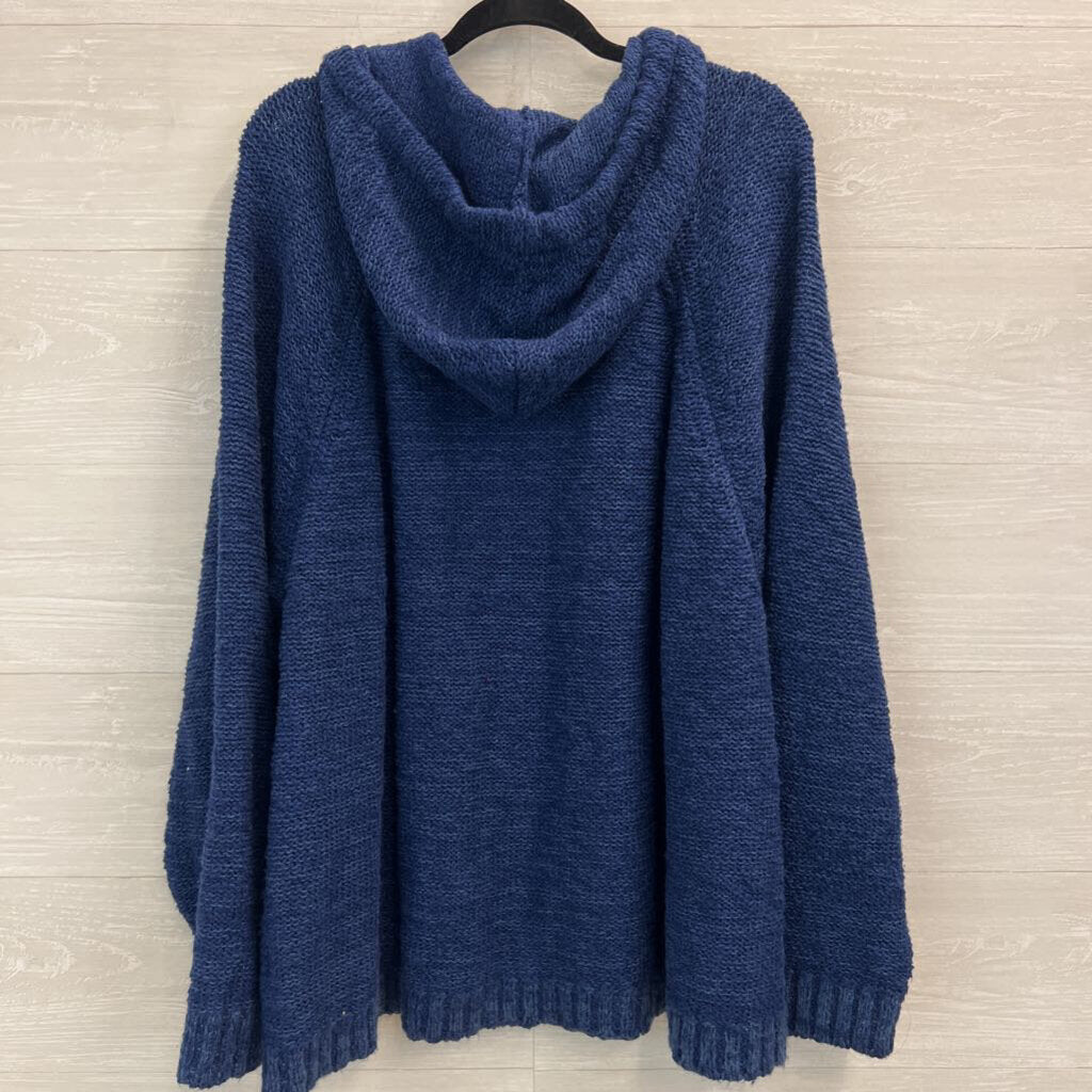 Torrid Navy Knit Hooded Long Sleeve Sweater 5X