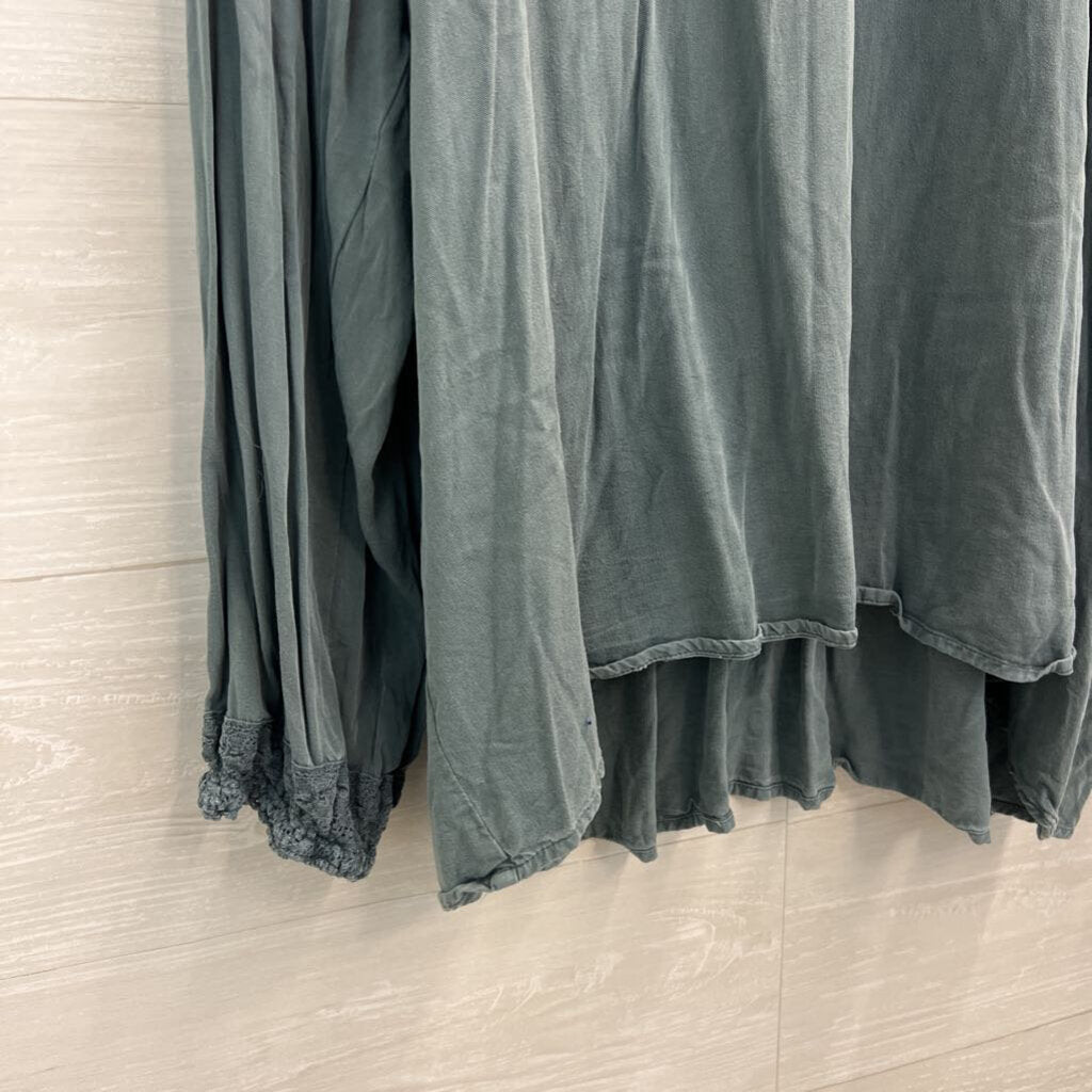 Torrid Blue Lace Detail Long Sleeve Top 3X