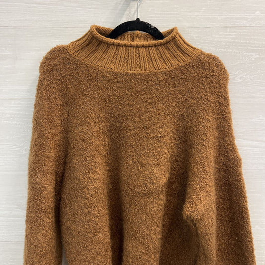 American Eagle Brown Textured Knit Mock Neck Sweater Large