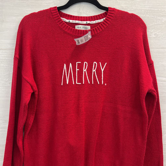 Rae Dunn Red 'Merry' Sweater Large