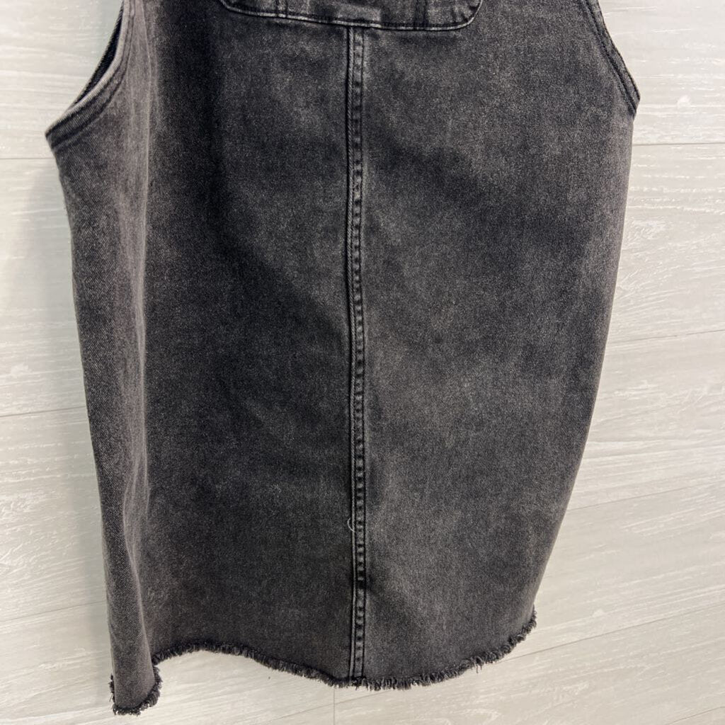 Black Denim Overall Dress Large