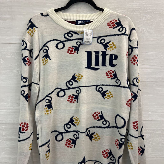 Cream/ Multi 'Lite' Holiday Sweater Large