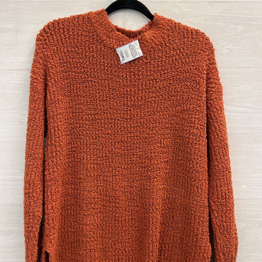 Orange Soft Knit Mock Neck Sweater Medium
