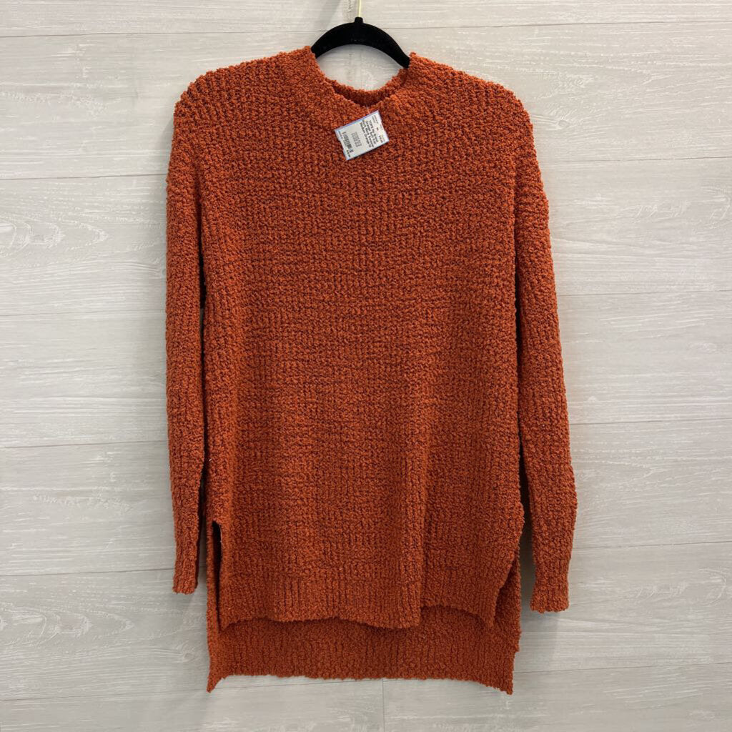 Orange Soft Knit Mock Neck Sweater Medium