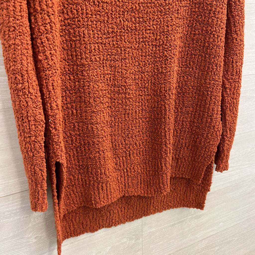 Orange Soft Knit Mock Neck Sweater Medium