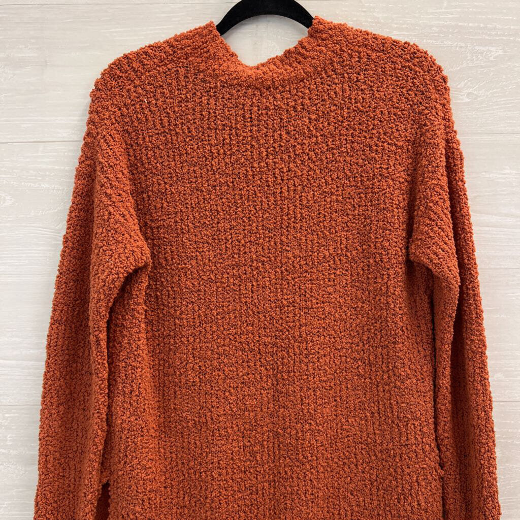Orange Soft Knit Mock Neck Sweater Medium