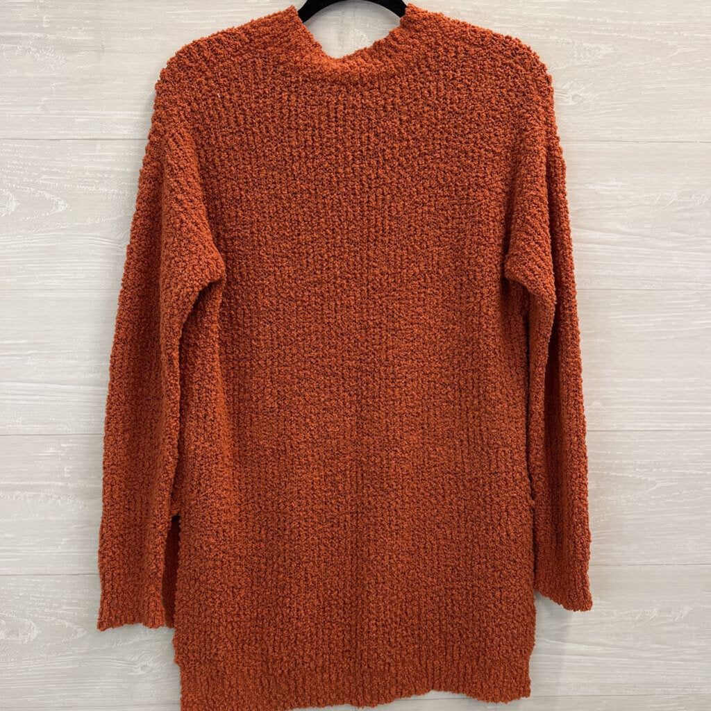 Orange Soft Knit Mock Neck Sweater Medium