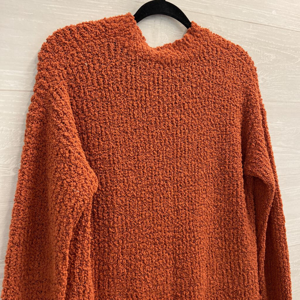 Orange Soft Knit Mock Neck Sweater Medium