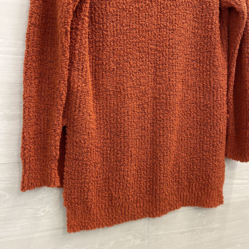 Orange Soft Knit Mock Neck Sweater Medium