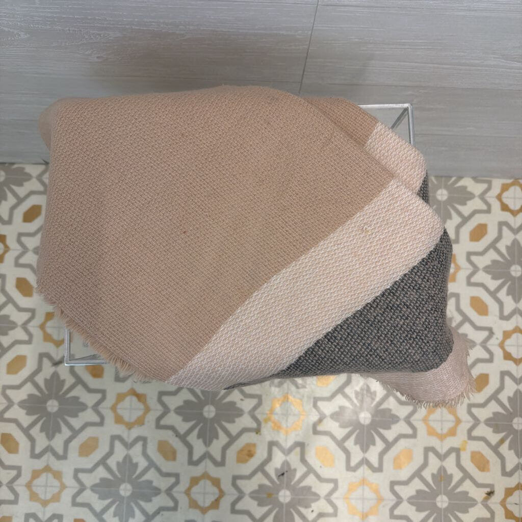 Cream/ Brown/ Grey Plaid Soft Scarf