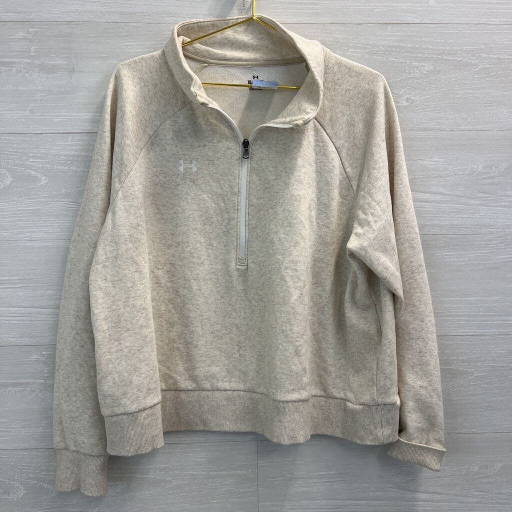 Under Armour Cream Half Zip Pullover Extra Large
