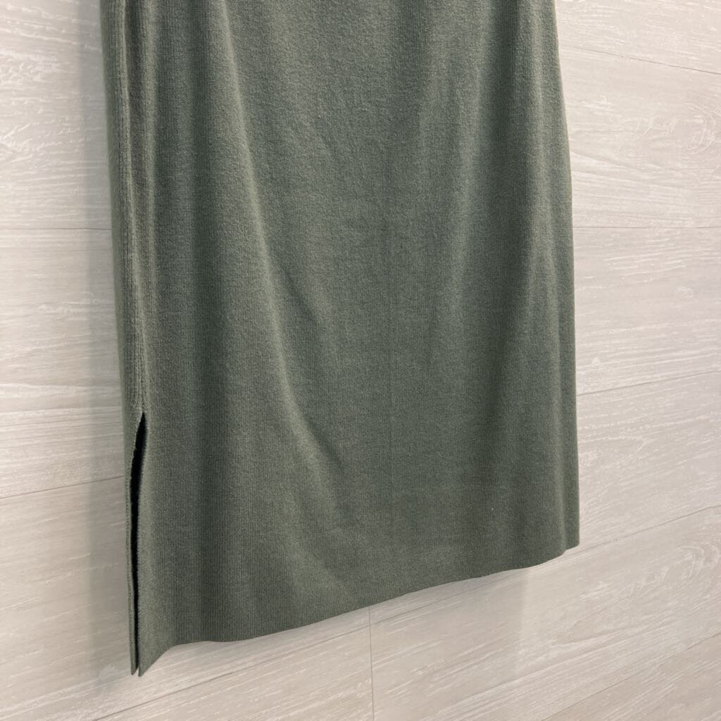 Nine West Green Knit Mock Neck Tank/ Midi Sweater Skirt Set L/XL