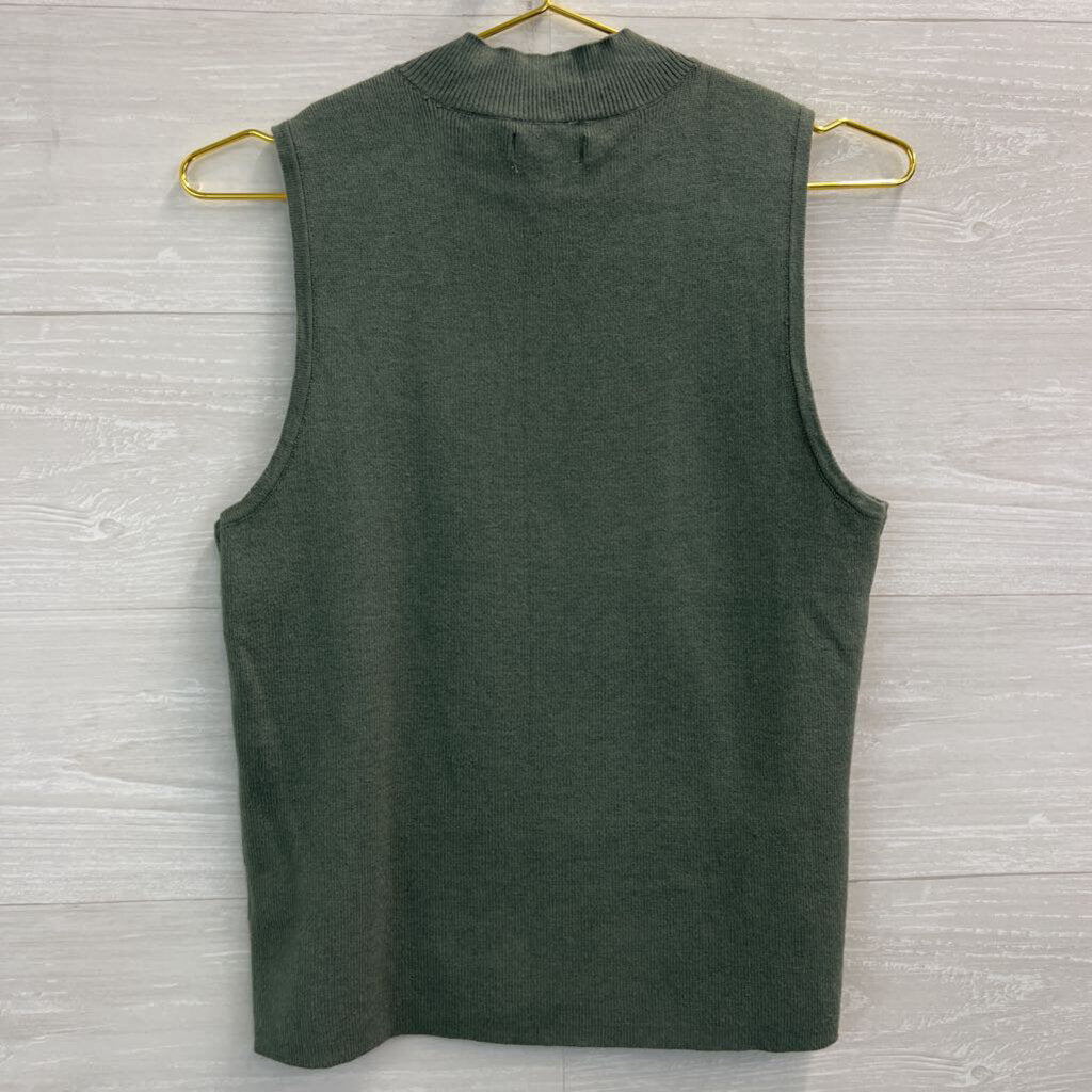 Nine West Green Knit Mock Neck Tank/ Midi Sweater Skirt Set L/XL