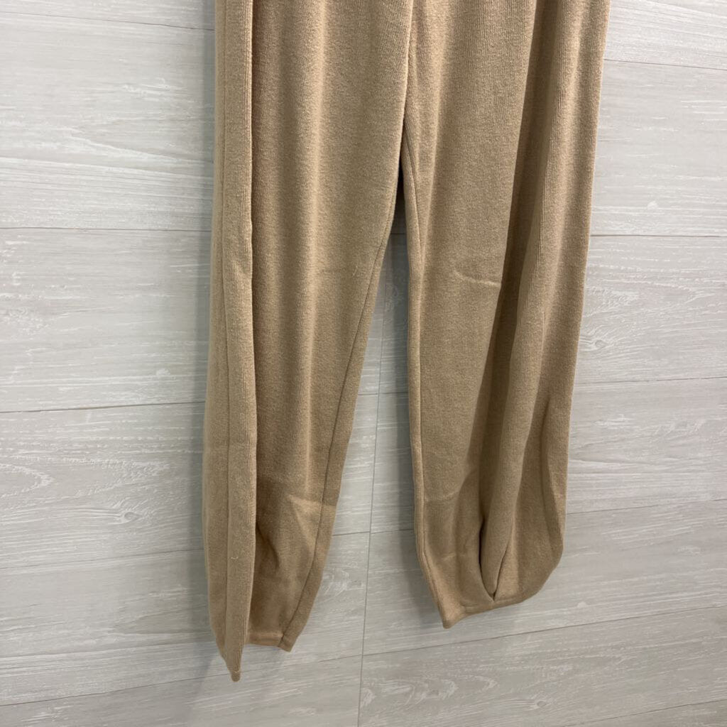 Brown Knit Boxy Mock Neck Top/ Sweater Pants Set Large