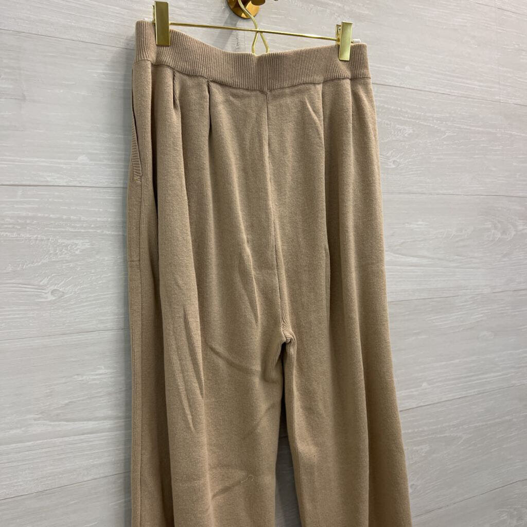 Brown Knit Boxy Mock Neck Top/ Sweater Pants Set Large