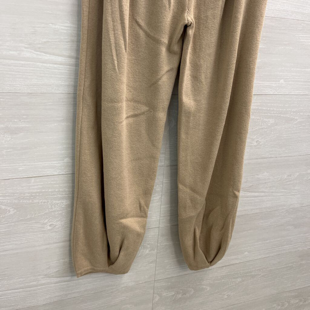 Brown Knit Boxy Mock Neck Top/ Sweater Pants Set Large
