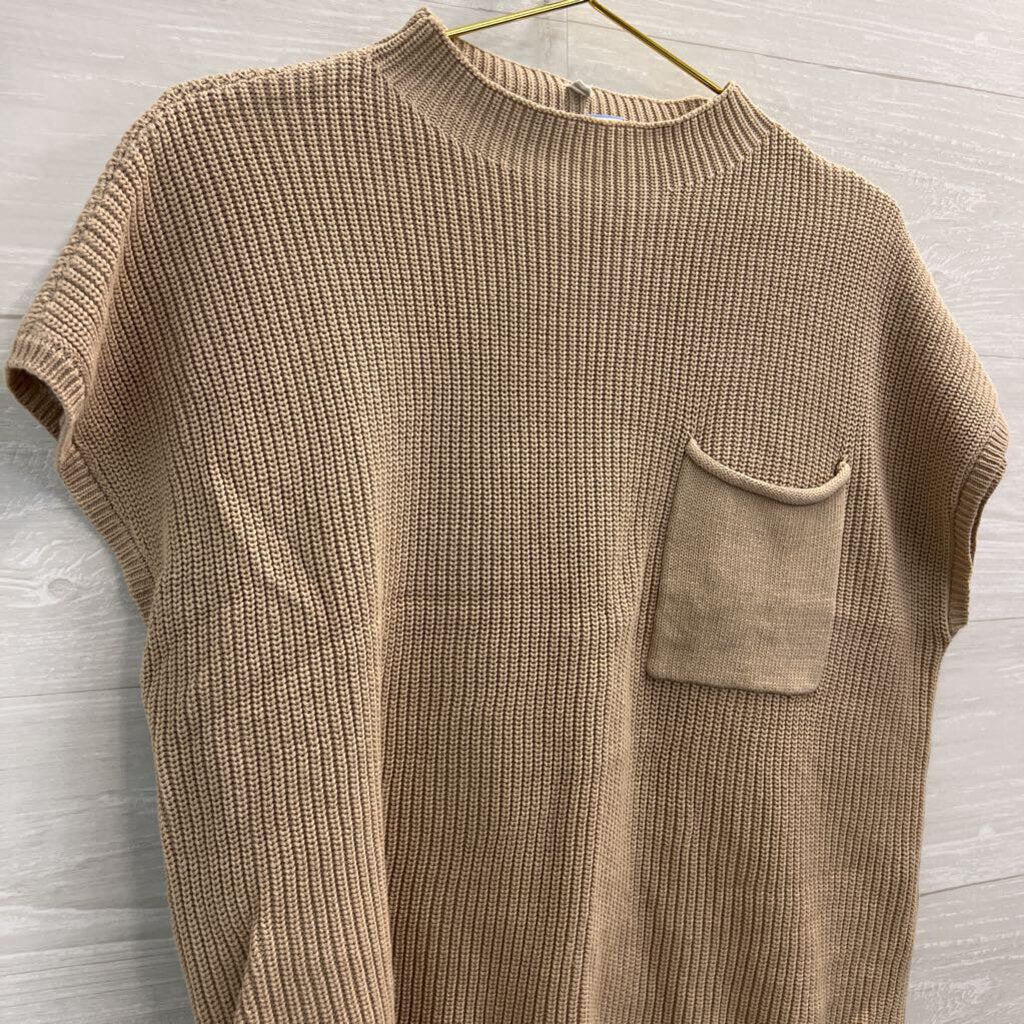 Brown Knit Boxy Mock Neck Top/ Sweater Pants Set Large