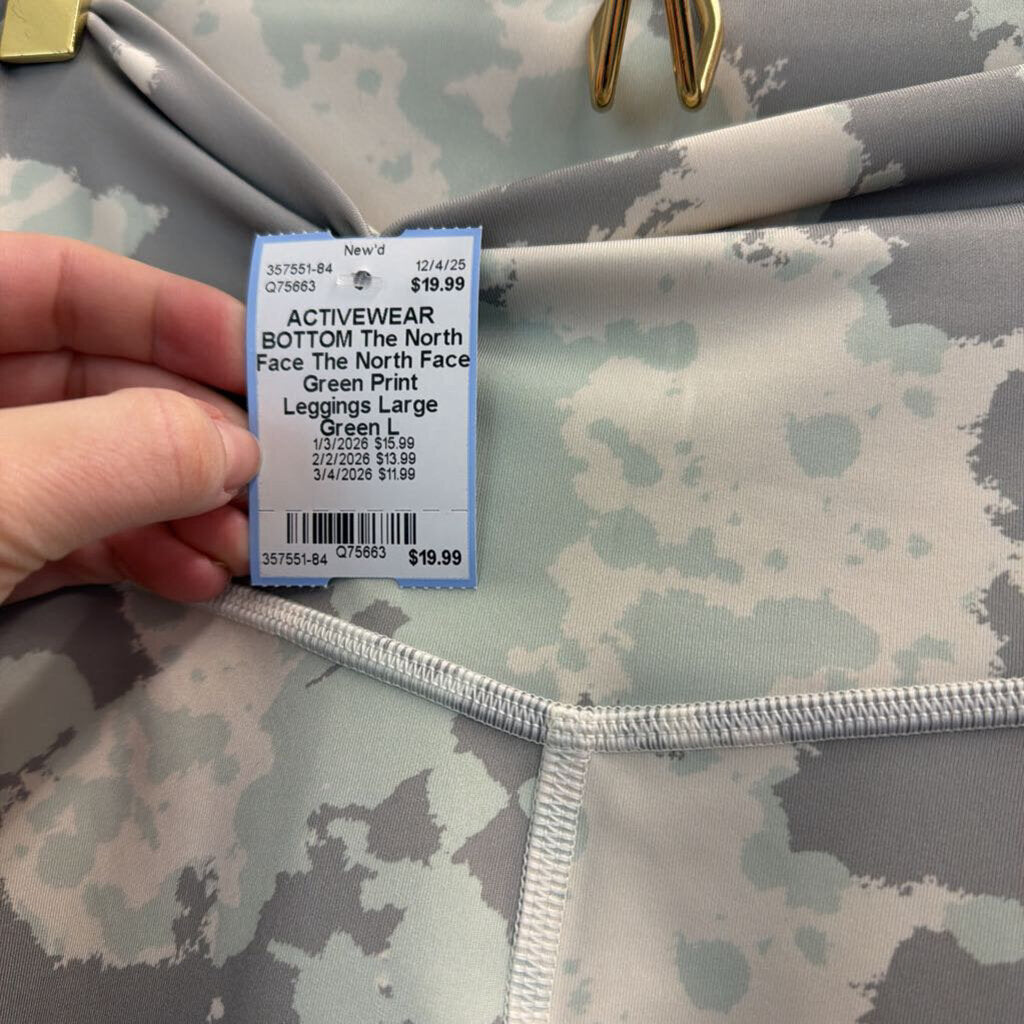The North Face Green Print Leggings Large