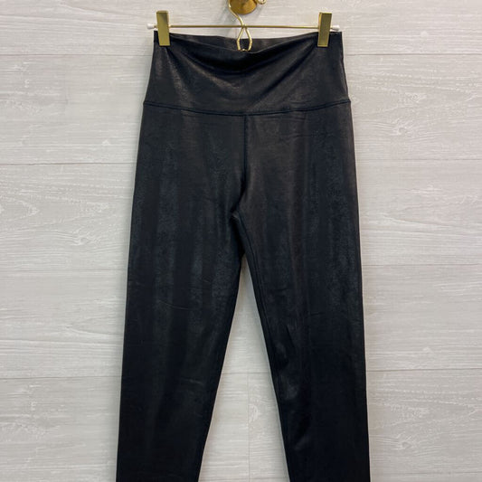 Aerie Black Faux Leather Leggings Medium Long