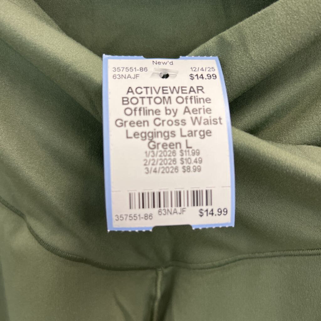 Offline by Aerie Green Cross Waist Leggings Large