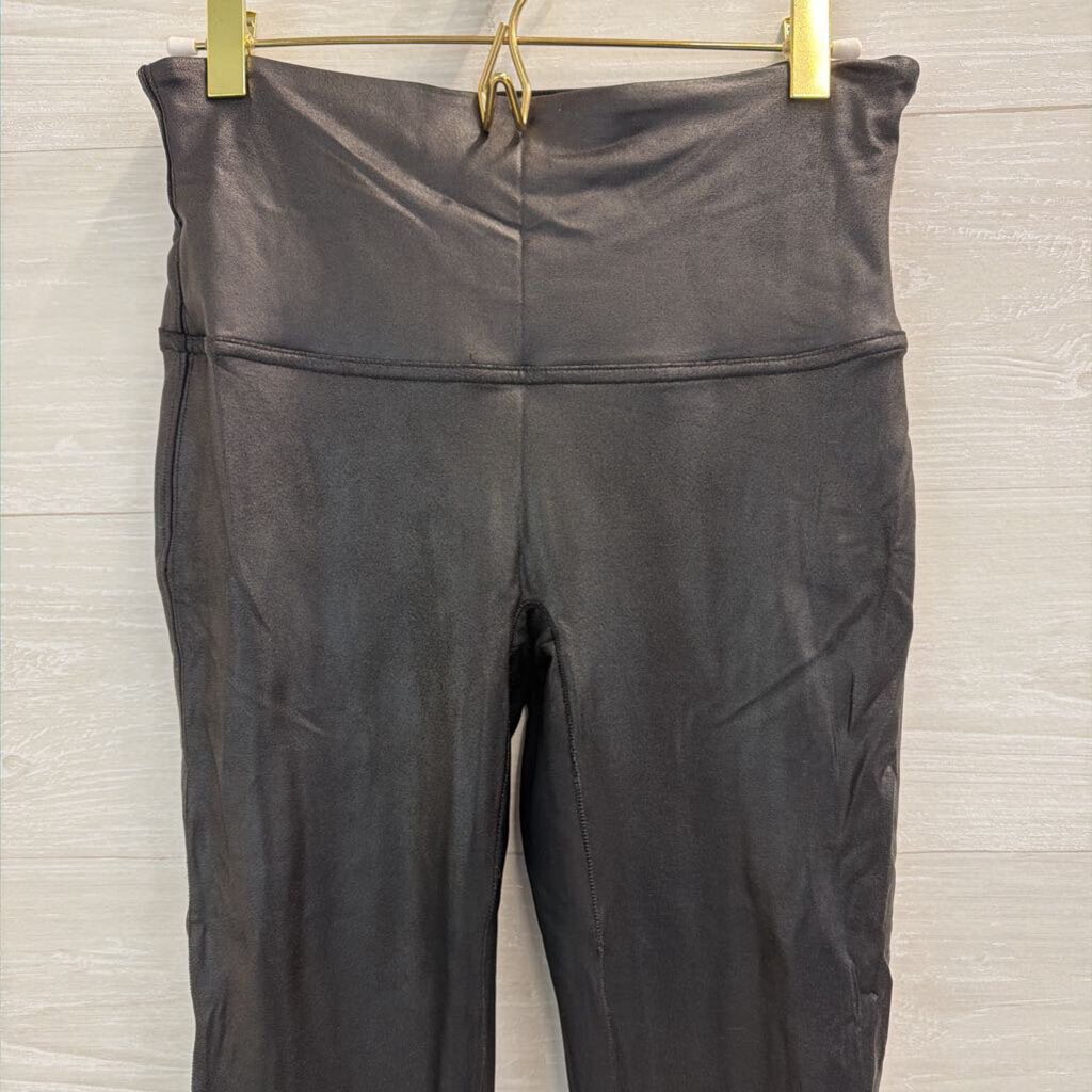 Spanx Black Faux Leather Leggings Large
