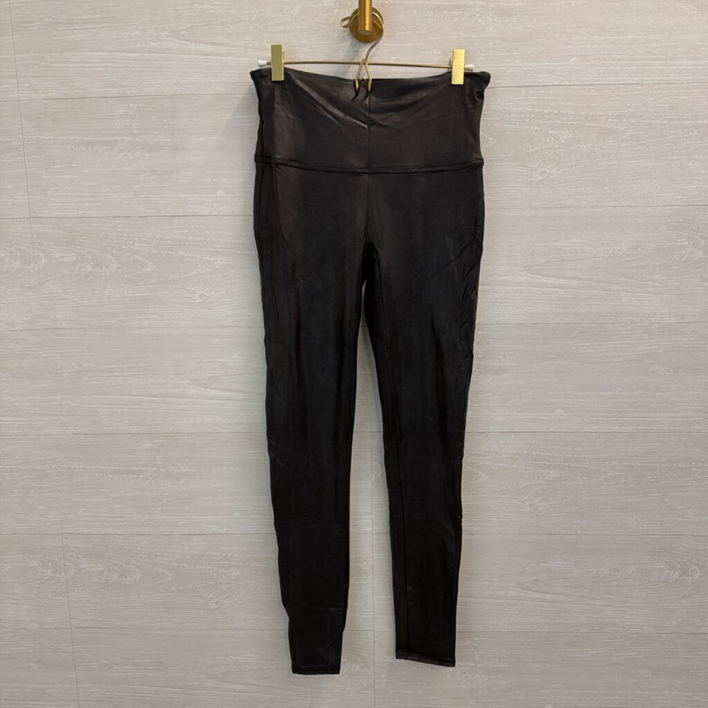 Spanx Black Faux Leather Leggings Large