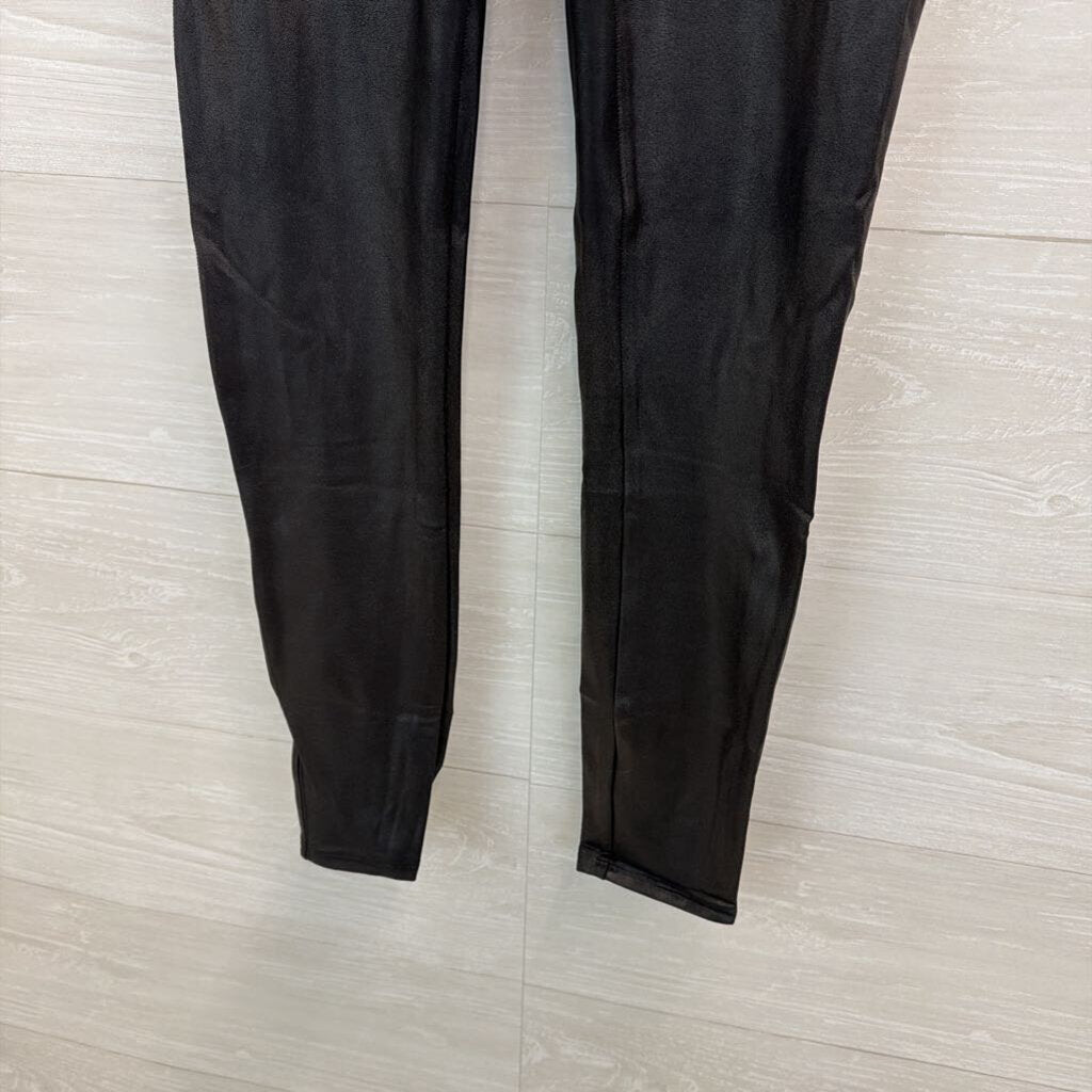 Spanx Black Faux Leather Leggings Large