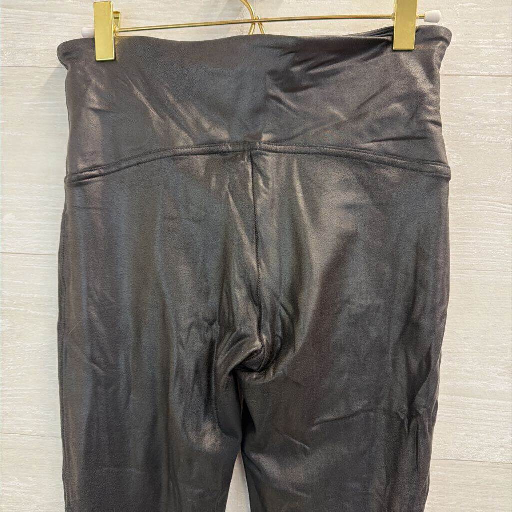 Spanx Black Faux Leather Leggings Large