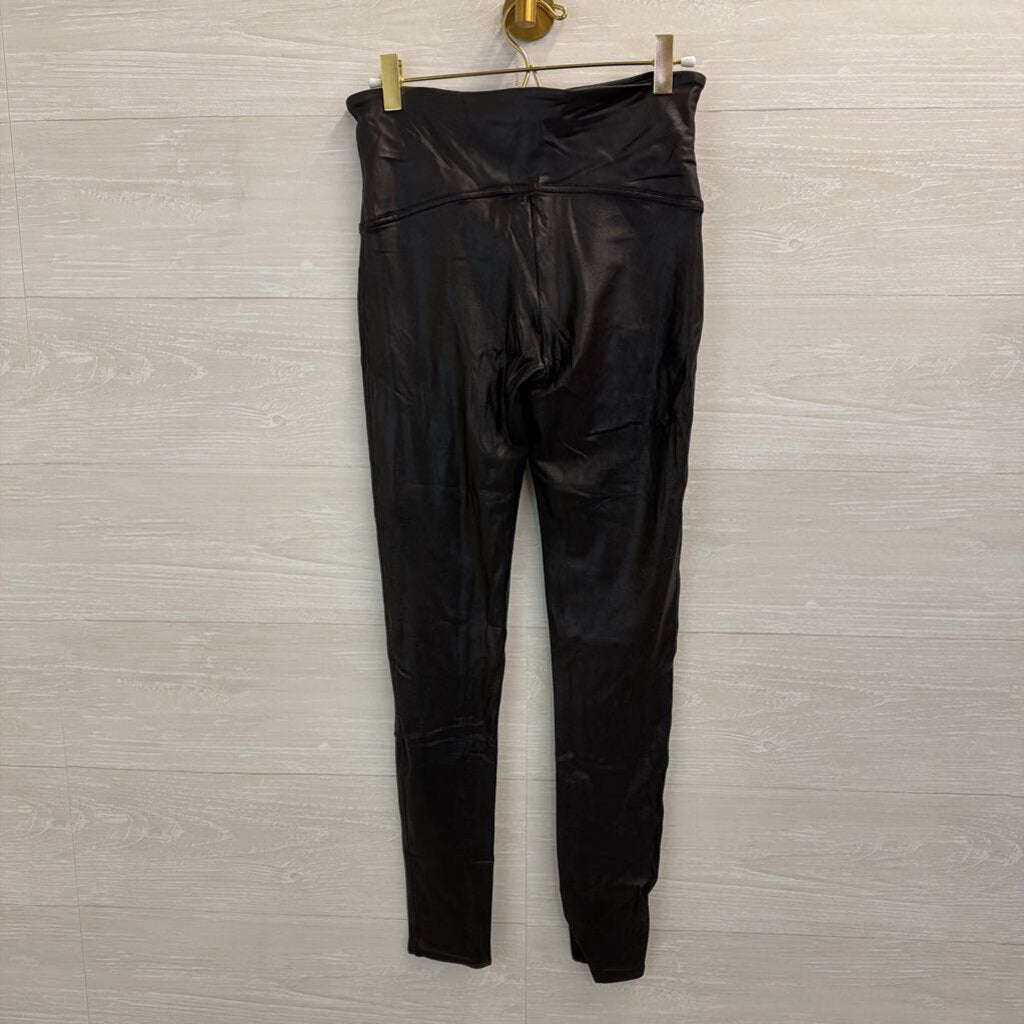 Spanx Black Faux Leather Leggings Large