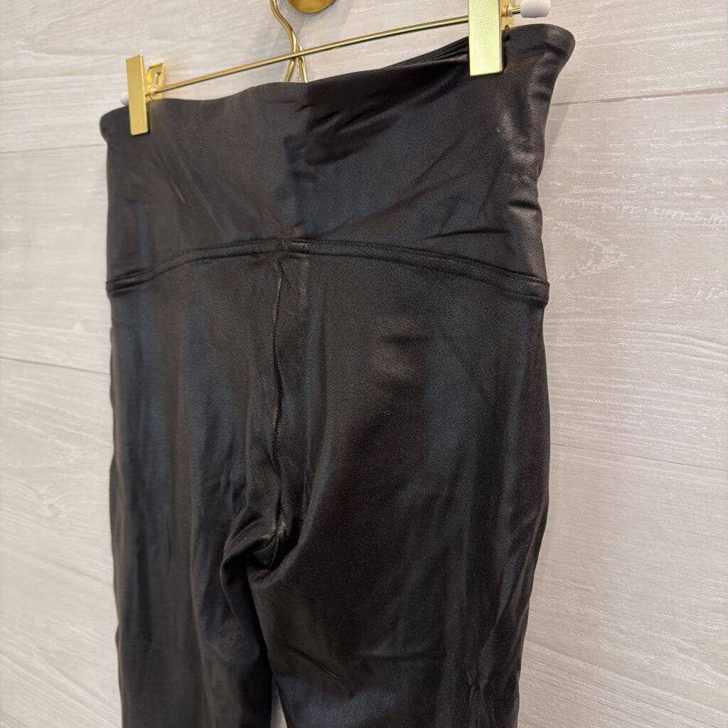 Spanx Black Faux Leather Leggings Large