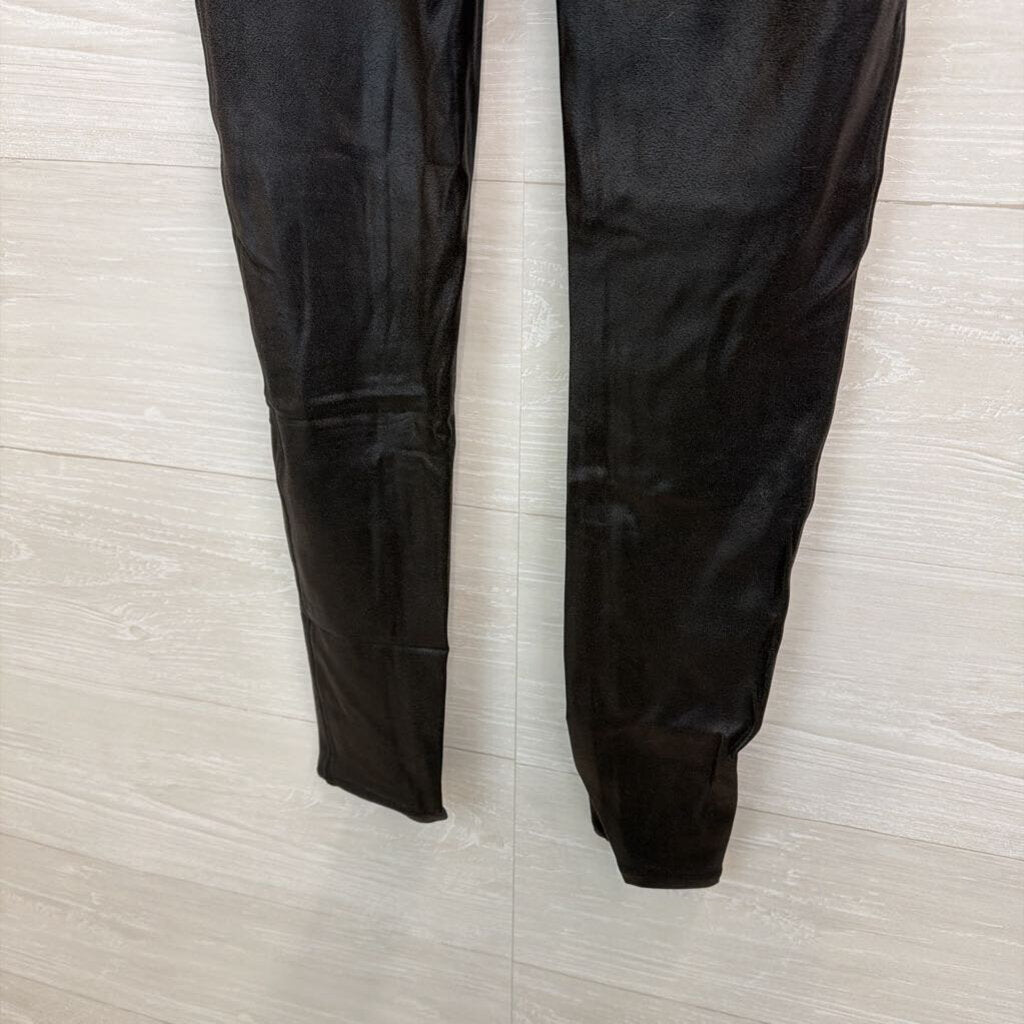 Spanx Black Faux Leather Leggings Large