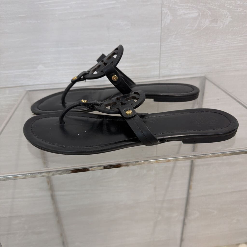 Tory Burch Black Leather Miller Sandals 9