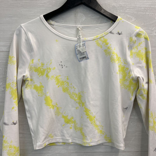Lululemon White/ Yellow Tie Dye Cropped Long Sleeve Top 8