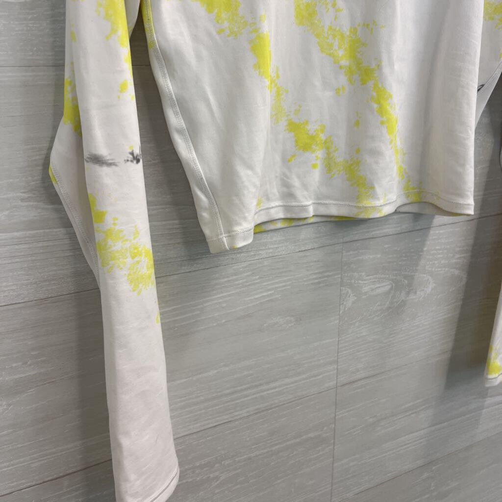 Lululemon White/ Yellow Tie Dye Cropped Long Sleeve Top 8