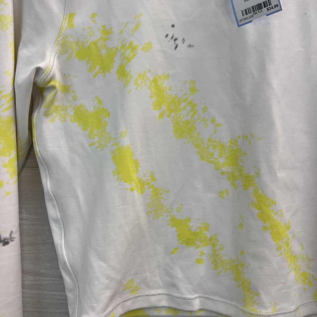 Lululemon White/ Yellow Tie Dye Cropped Long Sleeve Top 8